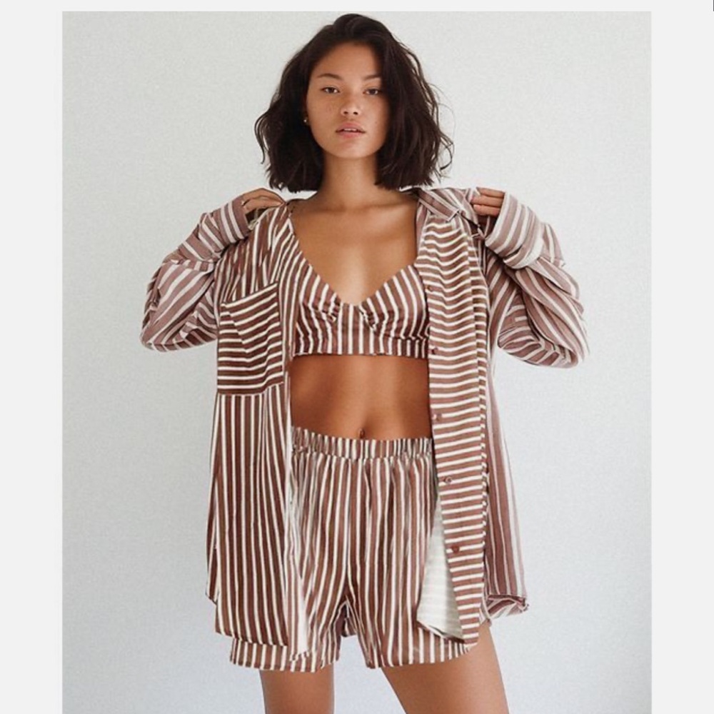NWT Commense Stripe Three Piece Shorts Set Size M - Picture 4 of 14